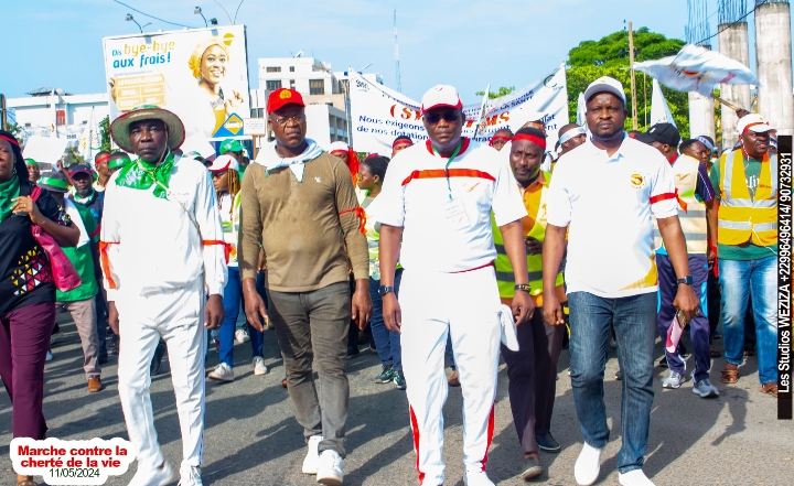 Marche pacifique de protestation contre la cherté  : Les travailleurs disent « Non à la vie chère » dans les rues de Cotonou