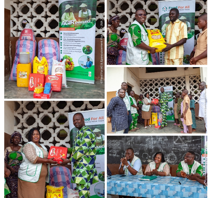 Don de vivres et autres…dans les Collines/Célébrations de la JMA 2024 Food For All et Épanouissement Plus apportent la joie aux enfants de l’EPP des Aveugles et Malvoyants de Glazoué