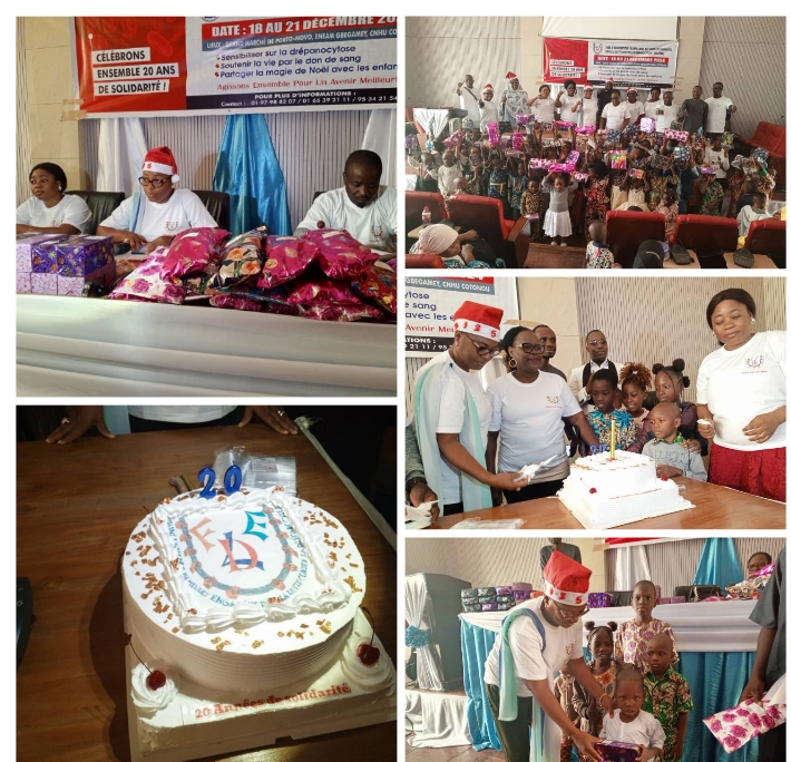 20 ans de solidarité et de soutien aux familles touchées par la drépanocytose  :  MUFELD partage la magie de Noël avec les enfants au CNHU de Cotonou