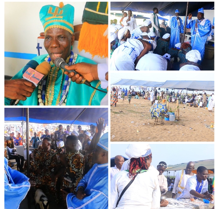 Fête annuelle de Foi et de Gratitude envers une divinité protectrice  : Les adeptes du vodoun Atingali célèbrent leur divinité à la plage PK18  Un événement marqué par la bénédiction et la purification